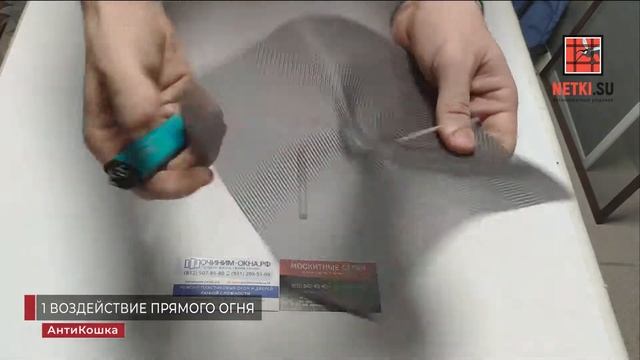 АнтиКошка - тест полотна огнём. Москитные сетки netki.su