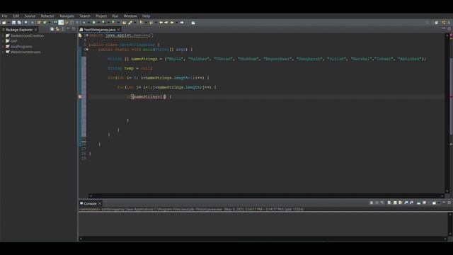 Sort String Array@SmartProgramming @CodeWithHarry @Telusko @softwaretestingmentor @edurekaIN