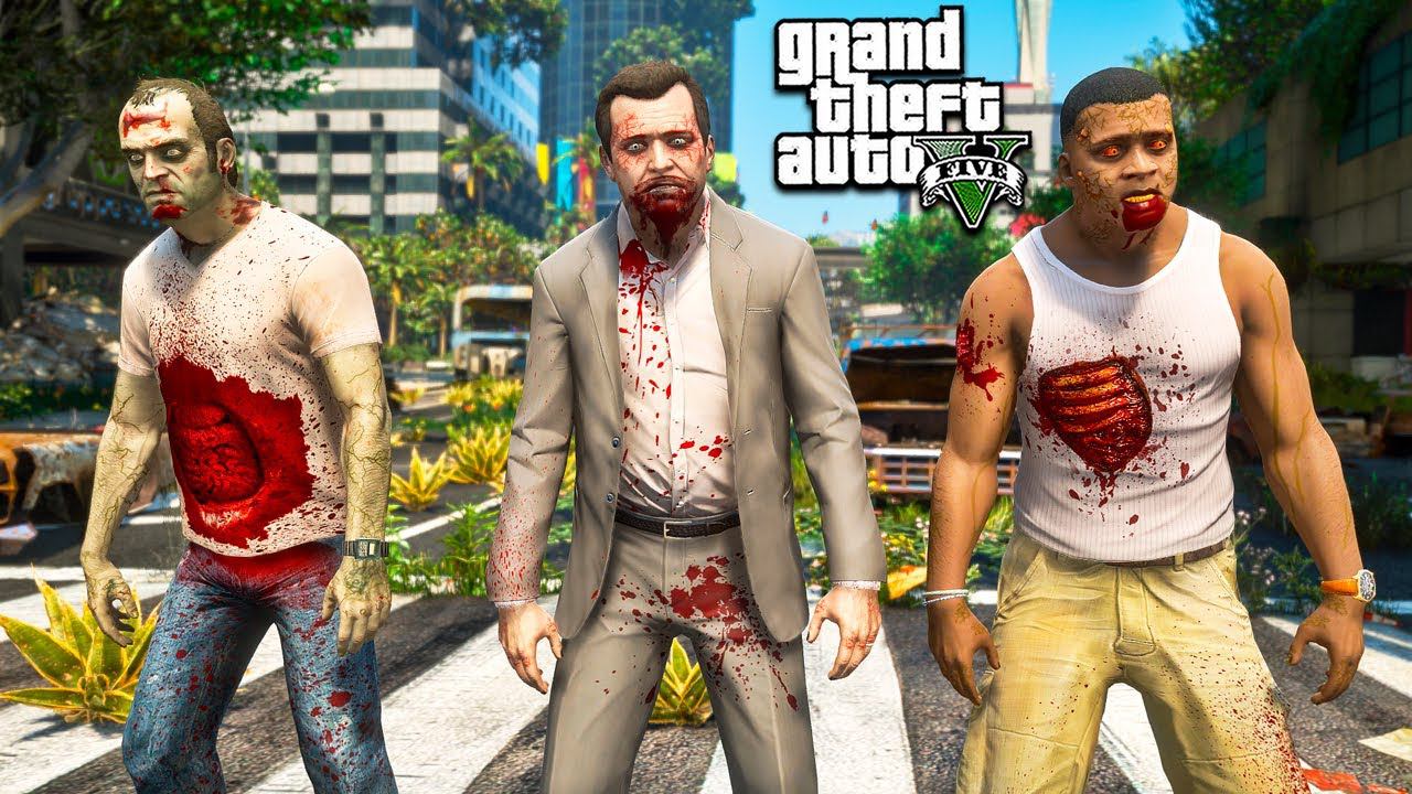 ФРАНКЛИН МАЙКЛ И ТРЕВОР ПРЕВРАТИЛИСЬ В ЗОМБИ В ГТА 5 МОДЫ! ОБЗОР МОДА В GTA 5! ИГРЫ ВИДЕО MODS смотреть онлайн
