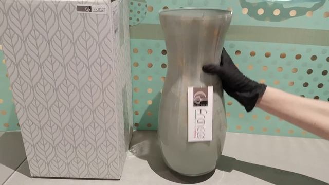 Ваза для цветов 37 см "Claudia golden marble /серо-голубая" /235882 смотреть онлайн