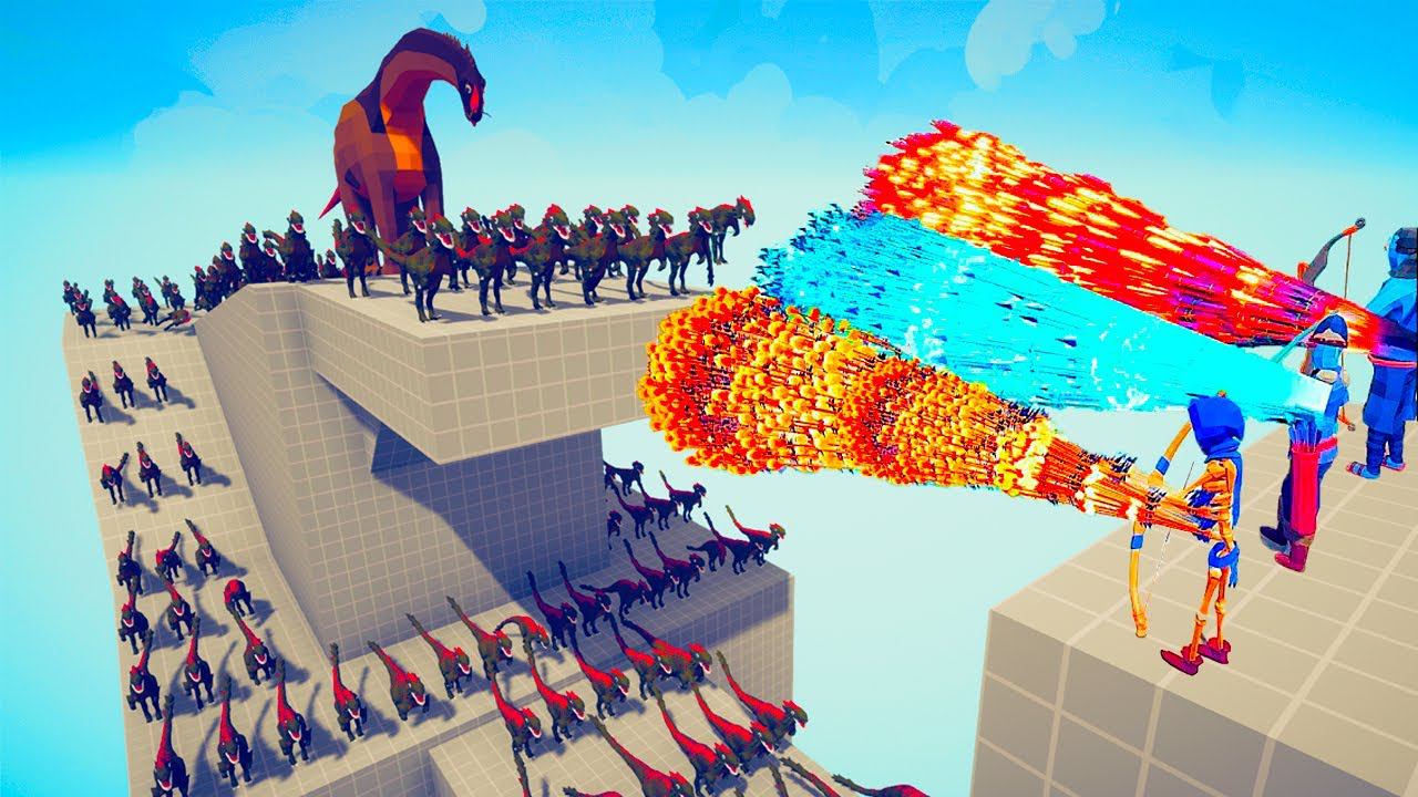 3x GOD vs 50x DINOSAUR | TABS - Totally Accurate Battle Simulator смотреть онлайн