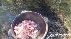 свинина с картошкой, перцами, помидорами, луком, чесноком, в казане