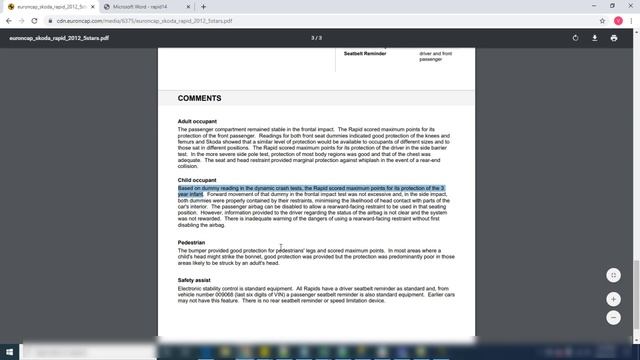 Skoda Rapid Crash Test - 5 Star Rating (*****) смотреть онлайн