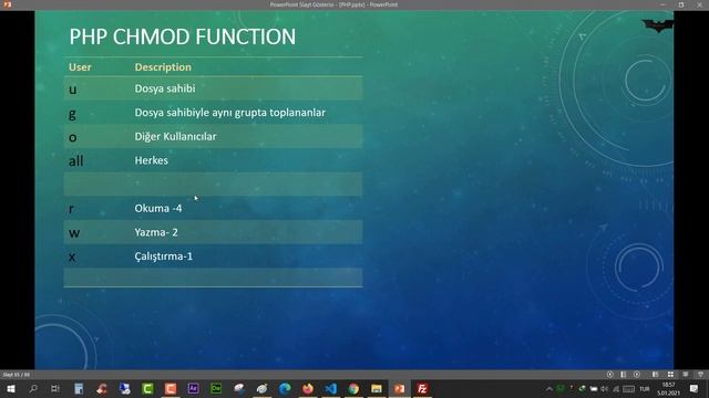 PHP Ders 88 Dosya İşlemleri 3 (İzin CHMOD) смотреть онлайн