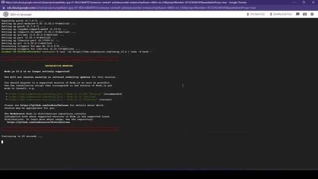 App Dev - Setting up a Development Environment: Node.js Qwiklab