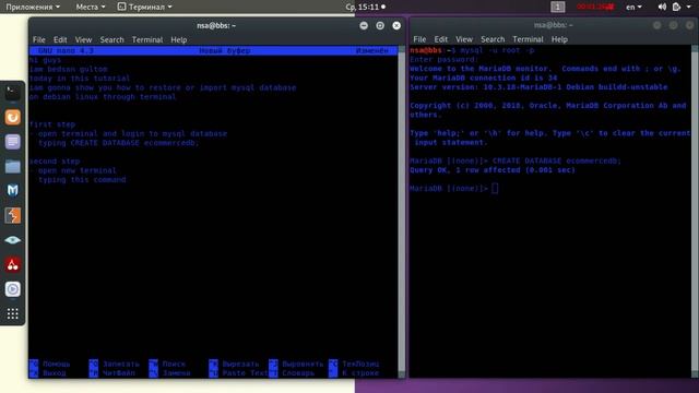 How to restore or import mysql database on debian linux through terminal смотреть онлайн