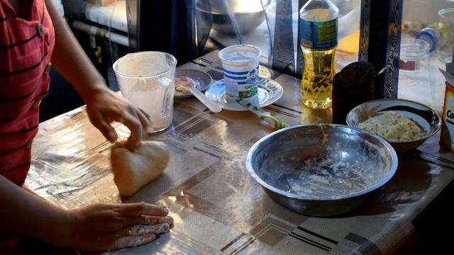 Жаренные пирожки с картошкой.  Быстрое тесто на сметане