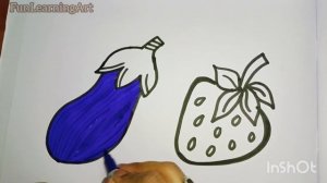 Brinjal And Strawberry Drawing