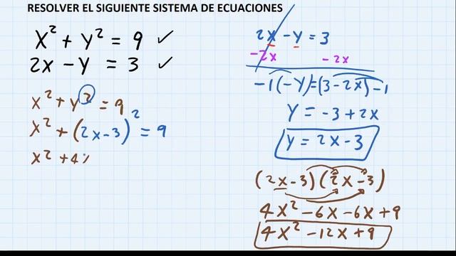 Sistema De Ecuaciones 2X2 (Una Cuadrática Y Una Lineal) смотреть онлайн