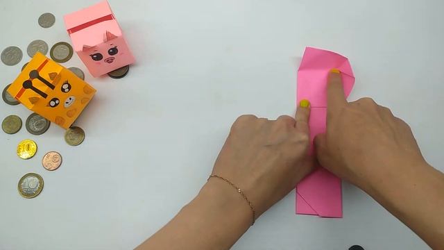 КОПИЛКА из бумаги. Оригами Котик Жирафик Поросенок | DIY Origami Money Bank /Coin Box смотреть онлайн