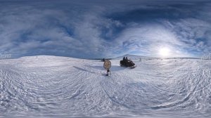 Manpupuner rock formations, Russia. 16K 360 aerial video.