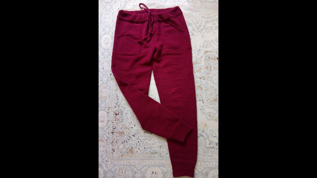 Вязаные штаны на вязальной машине Нева 2. смотреть онлайн