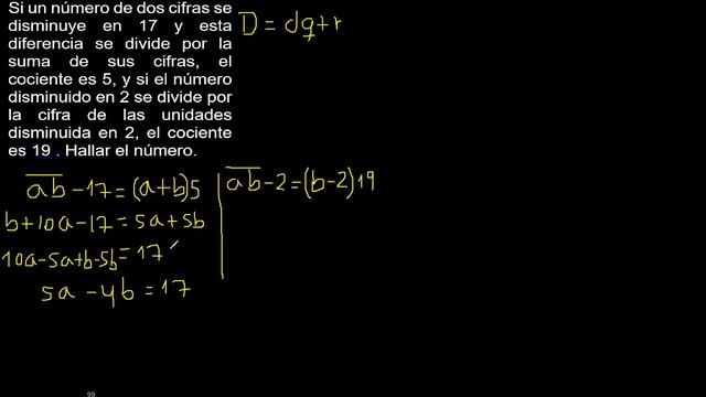 Si un número de dos cifras se disminuye en 17 y esta diferencia se divide por la suma de sus cifras смотреть онлайн