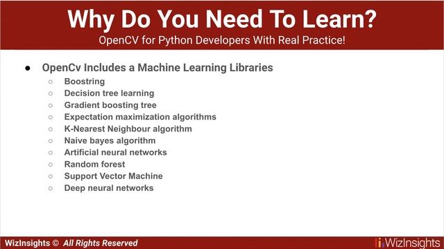 Introduction to course "OpenCV for Python Developers"