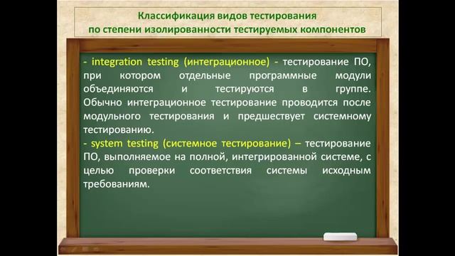 Видео 18.  Модульное тестирование.  Интеграционное тестирование.  Системное тестирование