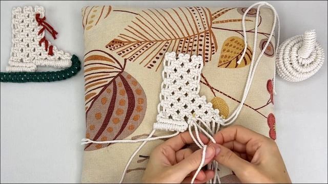 DIY Macrame Christmas Ornaments/ Ice Skates step-by-step tutorial/ Decorating Ideas/ Christmas Craf смотреть онлайн