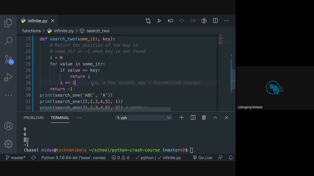 Python Crash Course: Lesson 19 - Searching through Iterables