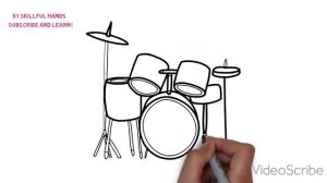 How to Draw a drums / Как нарисовать барабаны