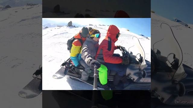 Эльбрус. Подъем на снегоходе от Гарабашей на высоту 4400 метров. смотреть онлайн