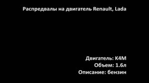 Распредвалы ECSE0417 на двигатели 1.6л бензин K4M на Renault, Lada, Nissan, Dacia