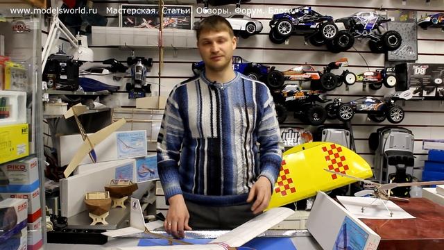 Набор для самостоятельной сборки деревянного резиномоторного самолета от компании Авикор