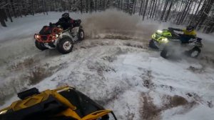 Раскатываем ПЕРВЫЙ СНЕГ на КВАДРОЦИКЛАХ BRP 650xmr & BRP 1000 & ODES Mudpro 1000
