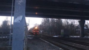 Электропоезд ЭТ2-018 Рейс Советский - Санкт-Петербург. На перегоне Озерки - Удельная!