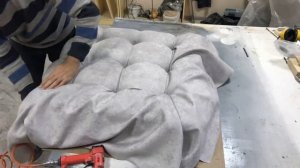 ПУФ с утяжками КАПИТОНЕ(своими руками)/мебель для дома/каретная стяжка/DIY