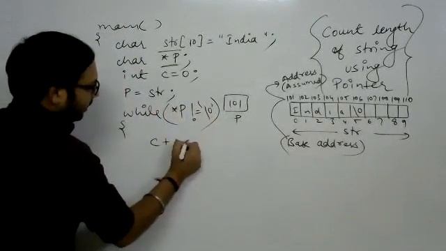 Count length of String using Pointer in C language | C programming video tutorials series