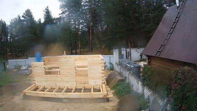 Баня из бруса - сборка смотреть онлайн