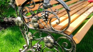 20 Красивый дизайн кованой скамейки лавочки ковка с виноградом, виноградная лоза из металла в Д