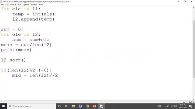 mean median and mode in python | Python tutorials for beginners |python program for mean median mod