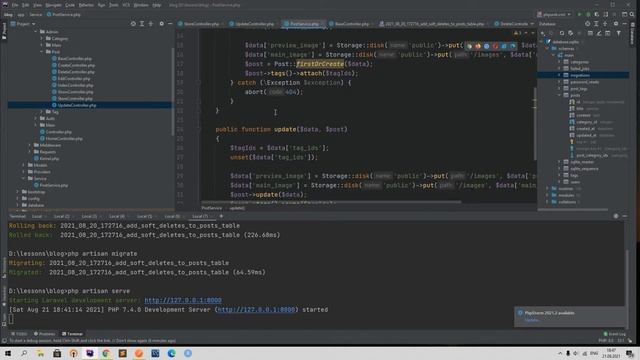 Laravel создание Блога 21. Создаем класс Service для рефакторинга создания и обновления постов смотреть онлайн