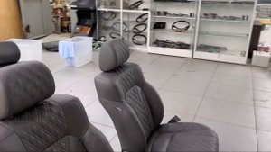 Перетяжка сидений Toyota Land Cruiser Prado 120 с анатомией передних кресел под Lexus LX570
