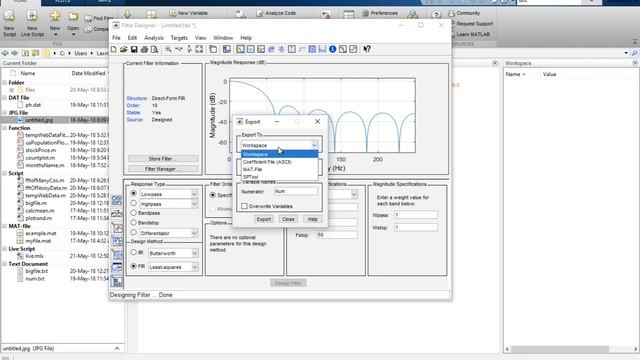 42 MATLAB Beginners Tutorial- Low Pass Filter Design Using FDA Tool aka Filter Designer in MATLAB