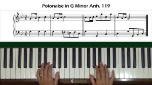 Polonaise in G Minor (Notebook for Anna Magdalena Bach) Anh.119 Piano Tutorial