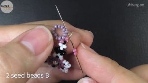 Cherry blossom bracelet. How to make beaded bracelet with only seed beads. Beadi.mp4