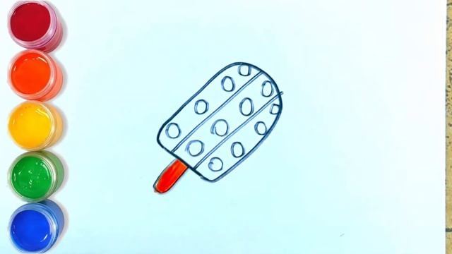Нарисуйте и раскрасьте радужную мороженое поп ит - Детские рисования для детей