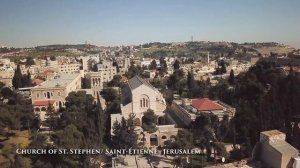 St Etienne aerial, Church of St Stephen aerial / Jerusalem