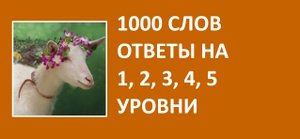 Игра 1000 слов ответы на 1, 2, 3, 4, 5 уровни