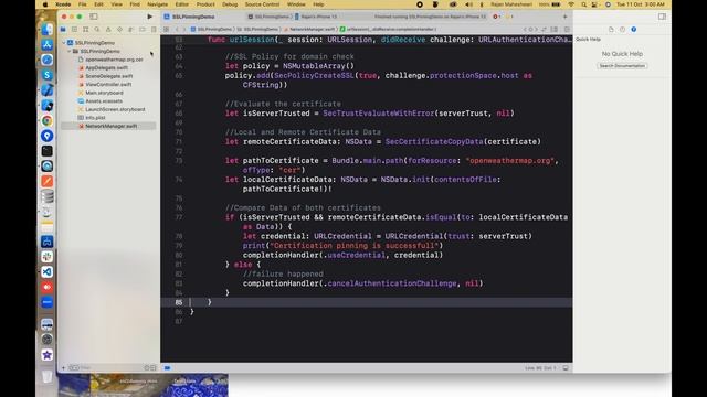 SSL Pinning in iOS using Swift - Part 3 (Certificate Pinning using URLSession) смотреть онлайн