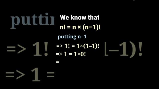 factorial of zero | 0! | prove that factorial 0 = 1