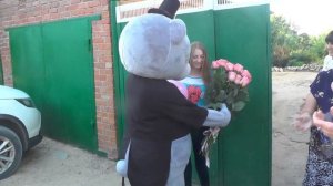 Поздравление Ростовой куклы Мишки Тедди .18 лет .Миллерово