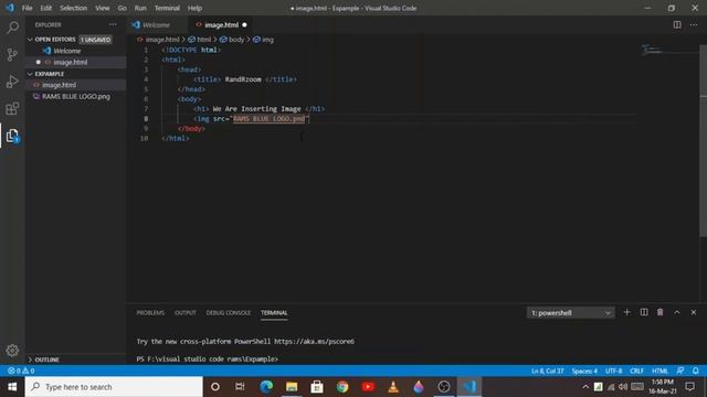How to add image in visual studio code/HTML FOR Beginners