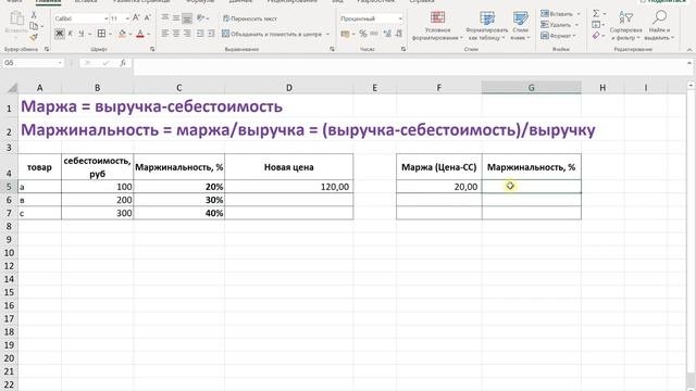 Как рассчитать цену товара от заданного % маржинальности?