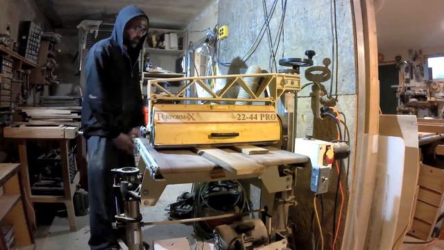 Dirty old sander!!! Timelapse-drum thickness sander performax 22-44 woodworking shop tour смотреть онлайн