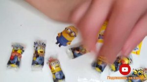 Распаковка игрушек сюрпризов Миньоны, Миньоны из Магнита ,PEZ, маски миньонов, наклейки с миньонами