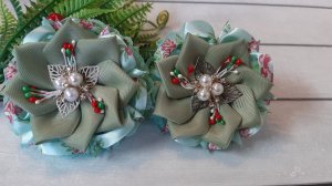 МК. Оригинальные бантики из широкой ленты.