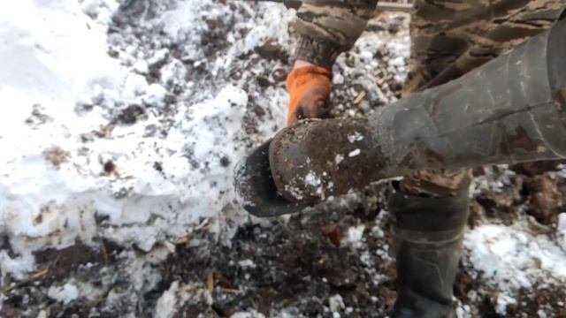 Зимний шурф фундамента 2022