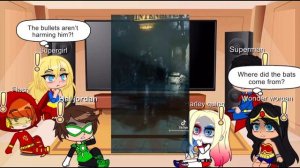 Some JL members + SS Harley quinn react to Batman Arkham